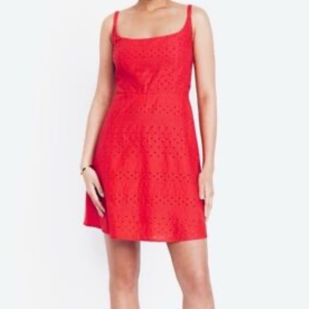 Old Navy Cami Mini Dress Red Eyelet Lace XL